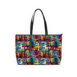 Colorful PU Leather Shoulder Bag – Stylish Tote with Bold Design for Everyday Use