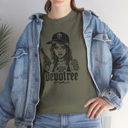 Devotree Unisex Heavy Cotton Tee - Edgy Tattooed Woman Design