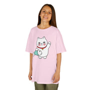 Cute Cat Graphic Kids Heavy Cotton Tee - Perfect for Animal Lovers