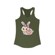 Cute Bunny Heart Women's Racerback Tank - Perfect for Spring and Easter Celebrations