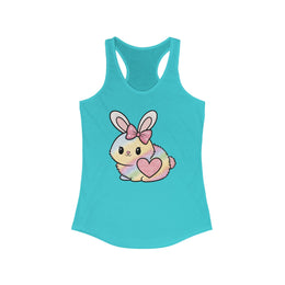 Cute Bunny Heart Women's Racerback Tank - Perfect for Spring and Easter Celebrations