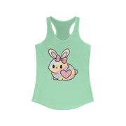 Cute Bunny Heart Women's Racerback Tank - Perfect for Spring and Easter Celebrations