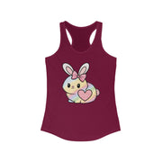 Cute Bunny Heart Women's Racerback Tank - Perfect for Spring and Easter Celebrations