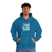 Peace Love Weed Unisex Hoodie - Cozy Cannabis Sweatshirt for Relaxed Vibes
