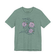 Botanical Snake Unisex Jersey Tee - Stylish Short Sleeve T-Shirt with Floral Design