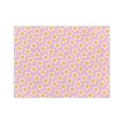 Floral Velveteen Microfiber Blanket - Soft Pink Daisy Pattern for Cozy Comfort