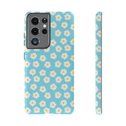 Floral Tough Samsung Galaxy Phone Case - Daisy Design for Summer Vibes