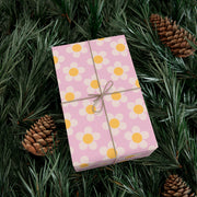 Cheerful Floral Gift Wrap Paper | Pink Daisy Design for Any Occasion