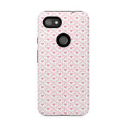 Pink Heart Pattern Google Pixel Tough Case - Stylish and Durable Phone Cover