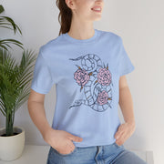 Botanical Snake Unisex Jersey Tee - Stylish Short Sleeve T-Shirt with Floral Design