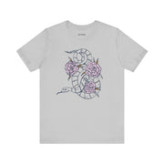 Floral Snake Unisex Jersey Tee - Stylish Graphic T-Shirt for Nature Lovers