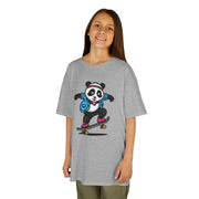 Skateboarding Panda Kids Tee - Fun Cotton T-Shirt for Active Kids