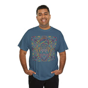 Trippy Nature Unisex Heavy Cotton Tee - Colorful Psychedelic Design