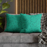 Turquoise Heart Pattern Faux Suede Pillowcase – Cozy Home Decor for Love & Comfort