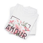 Floral Amour Tee, Romantic T-Shirt, Gift for Her, Cute Casual Wear, Love Shirt, Valentine's Day Gift, Everyday Comfort