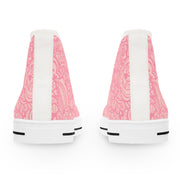 Stylish Pink High Top Sneakers for Women - Trendy Floral Pattern