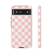 Chic Pink Gingham Google Pixel Phone Case for Tough Protection