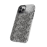 Zebra Print Tough Phone Case - Durable Protection for Style and Function