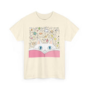 Whimsical Cat Reading Unisex Tee - Perfect for Cat Lovers & Bookworms