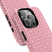 Pink Heart Pattern Tough iPhone Case - Durable Protection for Sweethearts