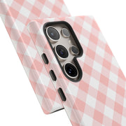 Stylish Pink Plaid Samsung Galaxy Tough Case for Smartphones
