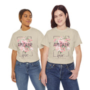 Floral Amour Tee, Romantic T-Shirt, Gift for Her, Cute Casual Wear, Love Shirt, Valentine's Day Gift, Everyday Comfort