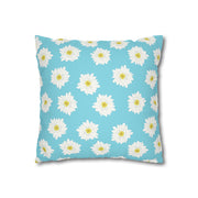 Daisy Print Square Pillowcase - Bright Floral Home Decor