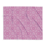 Cozy Floral Arctic Fleece Blanket - Soft Pink Mandala Design