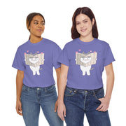 Cute Cat with Newspaper Unisex Heavy Cotton Tee - Fun and Cozy for Cat Lovers