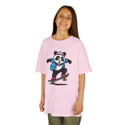 Skateboarding Panda Kids Tee - Fun Cotton T-Shirt for Active Kids