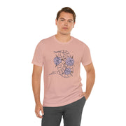 Serpent and Flower Graphic Unisex Tee - Nature-Inspired Design