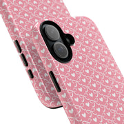 Pink Heart Pattern Tough iPhone Case - Durable Protection for Sweethearts
