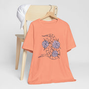 Serpent and Flower Graphic Unisex Tee - Nature-Inspired Design