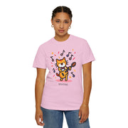 Cute Cat Music T-Shirt - Unisex Garment-Dyed Tee for Animal Lovers