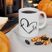Modern Black Script Ceramic Mug - 11oz & 15oz Options for Coffee Lovers