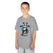 Skateboarding Panda Kids Tee - Fun Cotton T-Shirt for Active Kids