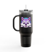 Cute Animal Insulated Travel Mug - 40oz with Straws and Handle