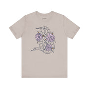 Floral Snake Unisex Jersey Tee - Stylish Graphic T-Shirt for Nature Lovers