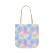 Pastel Tie-Dye Canvas Tote Bag with 5-Color Straps