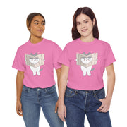 Cute Cat with Newspaper Unisex Heavy Cotton Tee - Fun and Cozy for Cat Lovers