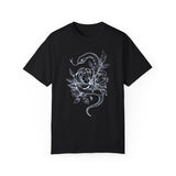 Unisex Snake and Floral Graphic T-Shirt - Edgy Vintage Style Tee