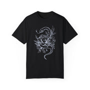 Unisex Snake and Floral Graphic T-Shirt - Edgy Vintage Style Tee