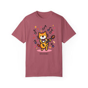 Cute Cat Music T-Shirt - Unisex Garment-Dyed Tee for Animal Lovers