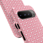 Pink Heart Pattern Tough Google Pixel Phone Case - Cute and Durable Protection