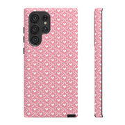 Cute Patterned Samsung Galaxy Phone Case - Tough Cases with Pink Hearts