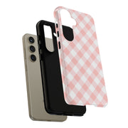 Stylish Pink Plaid Samsung Galaxy Tough Case for Smartphones
