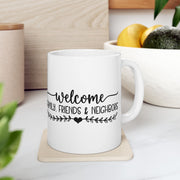 Welcome Family & Friends Ceramic Mug - Perfect for Home Gatherings