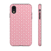 Pink Heart Pattern Tough iPhone Case - Durable Protection for Sweethearts