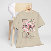 Floral Amour Tee, Romantic T-Shirt, Gift for Her, Cute Casual Wear, Love Shirt, Valentine's Day Gift, Everyday Comfort