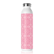 Chic Pink Floral Slim Water Bottle - Stylish Hydration for Everyday Use